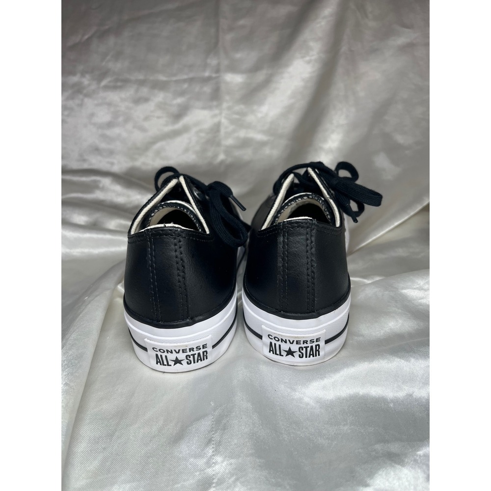 Converse Chuck Taylor All Star Lift Women Size 7 Black Leather Platform Sneaker - Picture 5 of 9